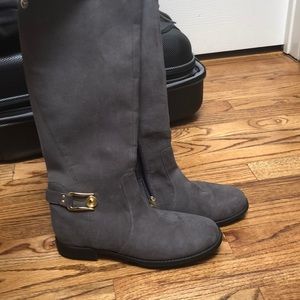 Ivanka Trump grey suede riding boots